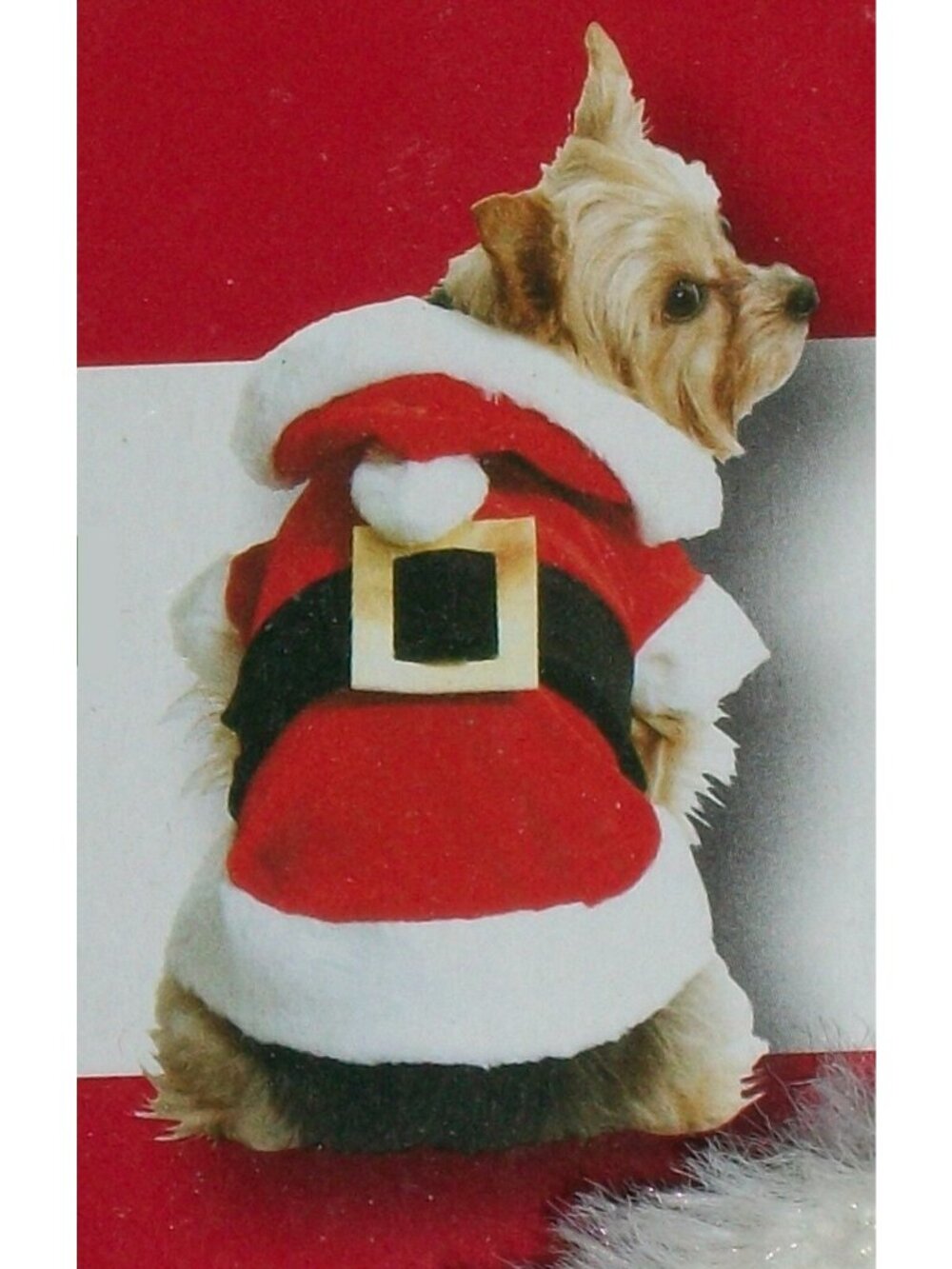 Dog Red Christmas Santa Suit Holiday Velour Coat Hat Belt S Small 12-13" Pet
